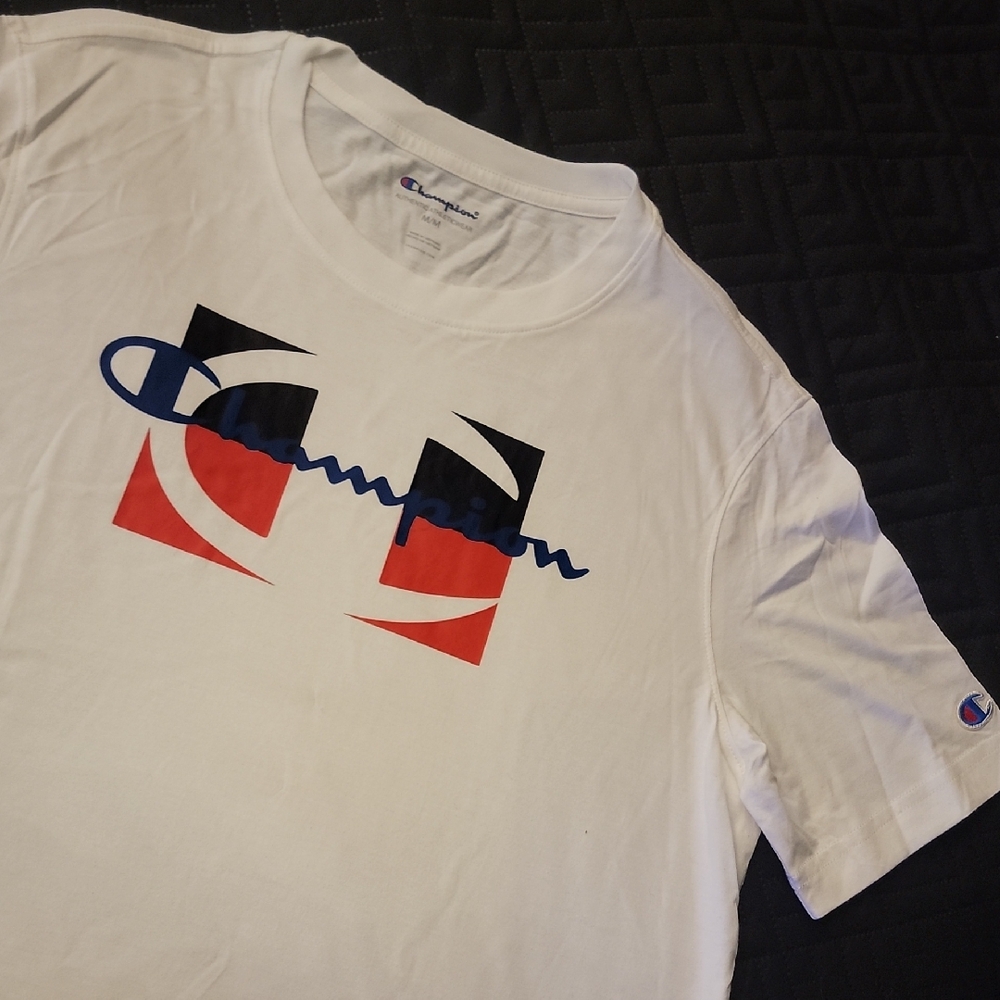 Champion Men's Tee with Red and Blue Graphic
